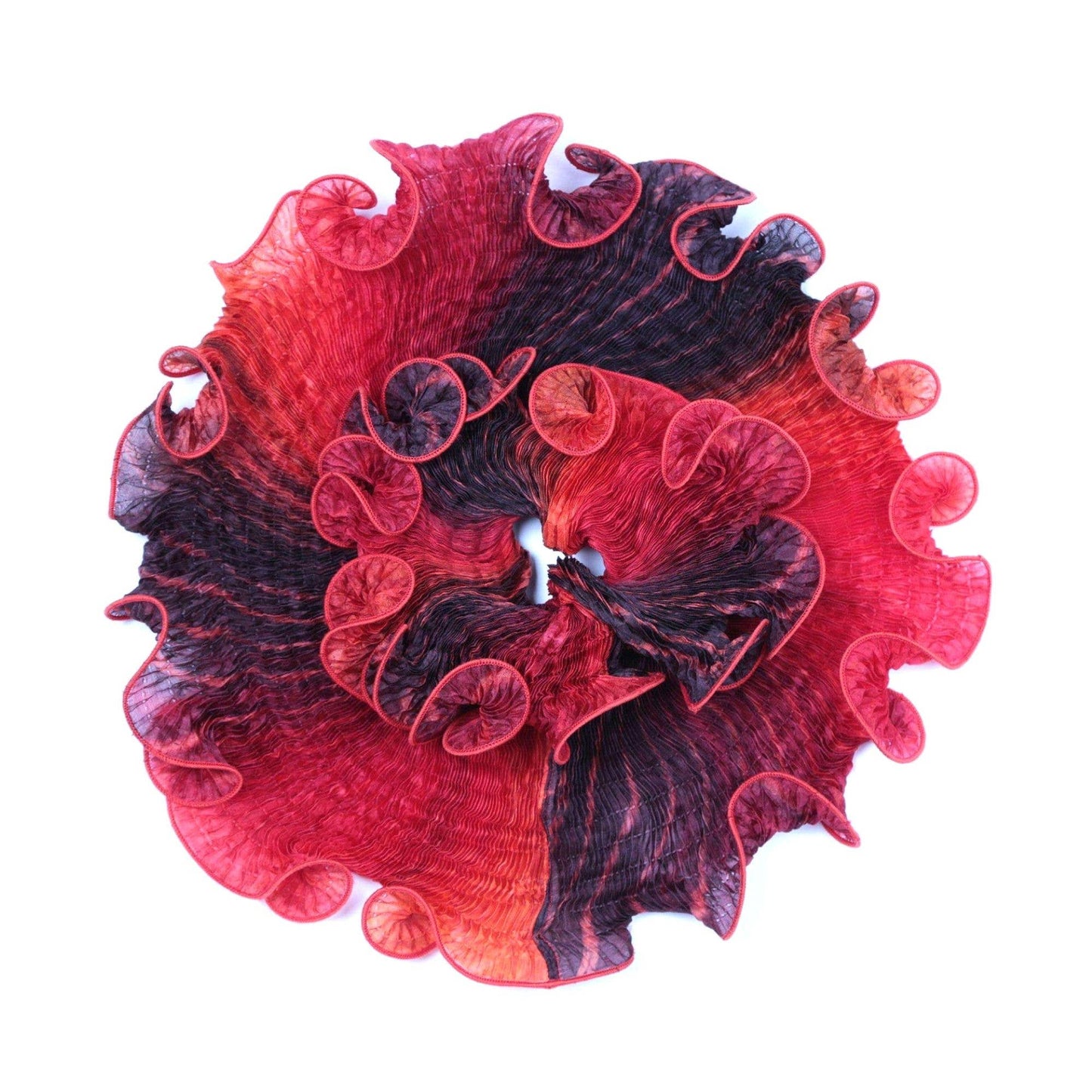 Cathayana - Hand-Dyed Silk Infinity Scarf | Black & Red