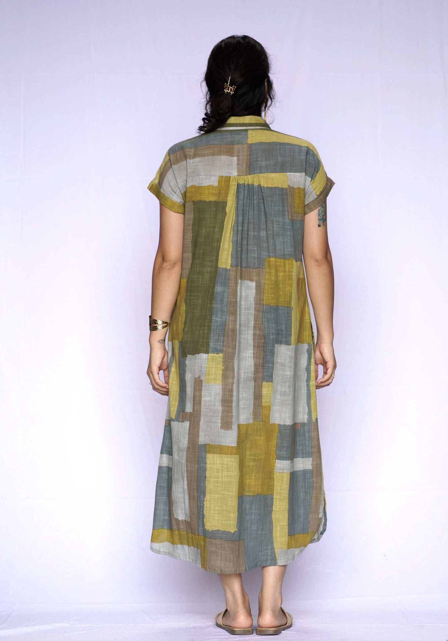 Dolma - Aya Geo Dress: Mustard
