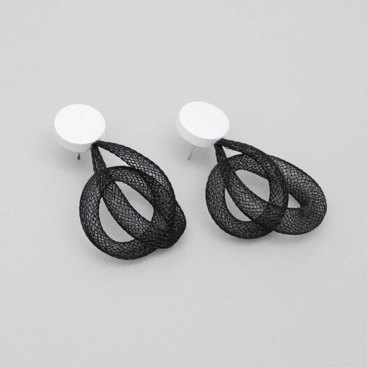 Sylca Designs - Black Mesh Abstract Earrings