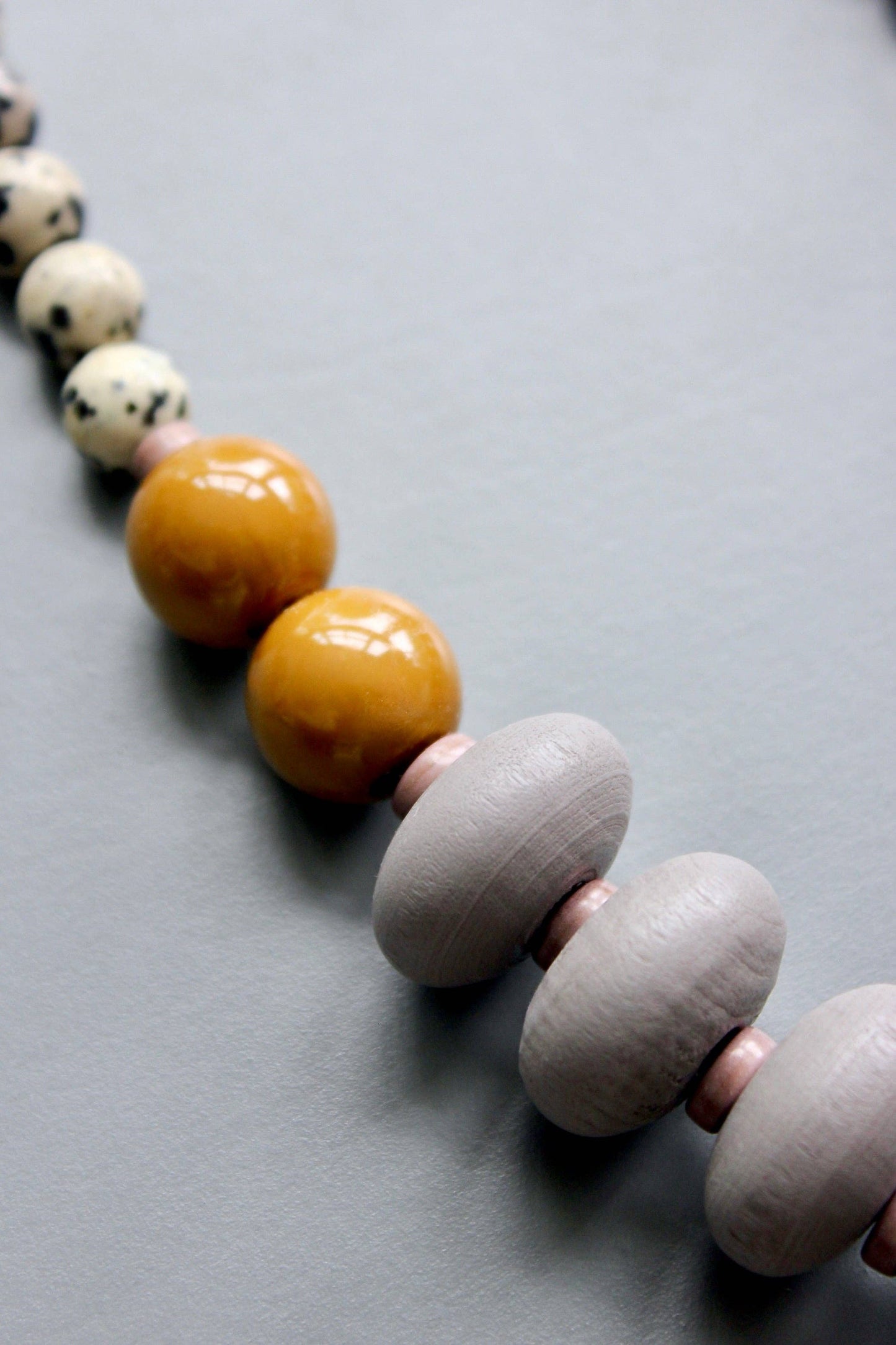 David Aubrey Jewelry - Wood and Dalmatian Jasper Necklace