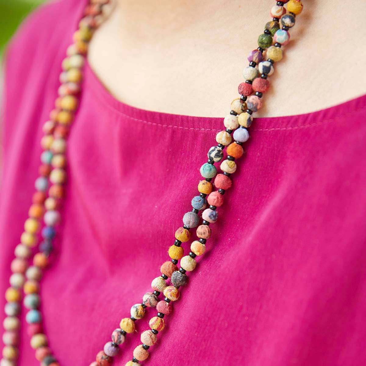 WorldFinds - Kantha Bead Long Necklace