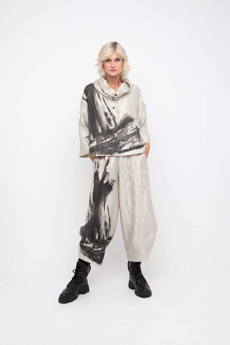 Ozai N KU- Lantern Pant/ Blush Stroke Print