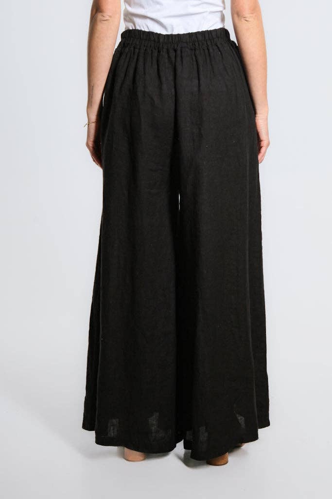 TINA Stephens - Angelena Linen Wide Leg Pant/ Black