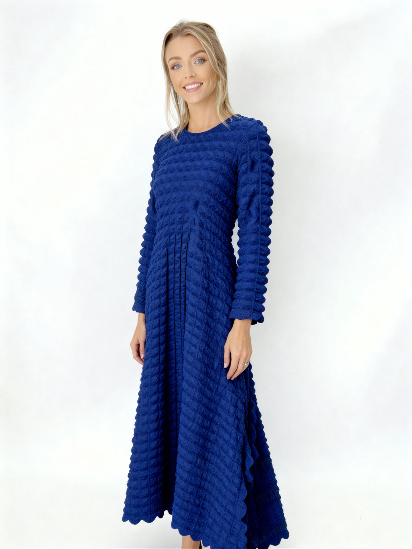 Mia Collection - Textured Royal Blue Maxi Dress