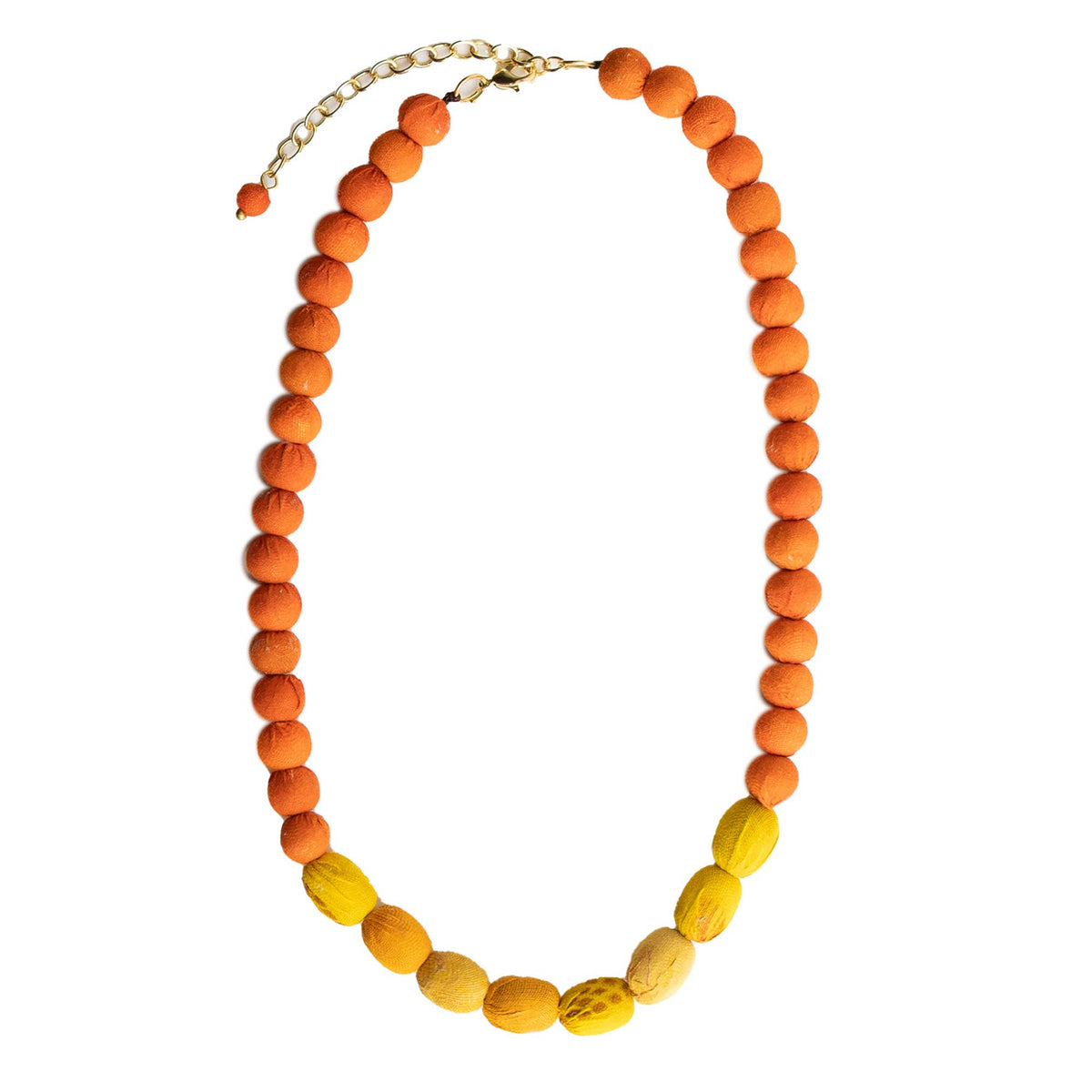 WorldFinds - Kantha Couplet Necklace | Orange/Yellow