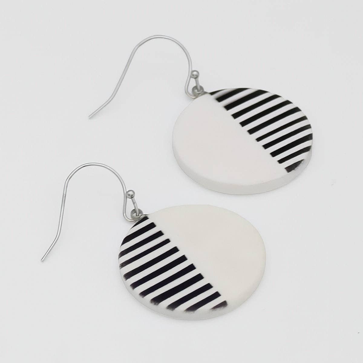 Sylca Designs - White Harlowe Striped Earrings