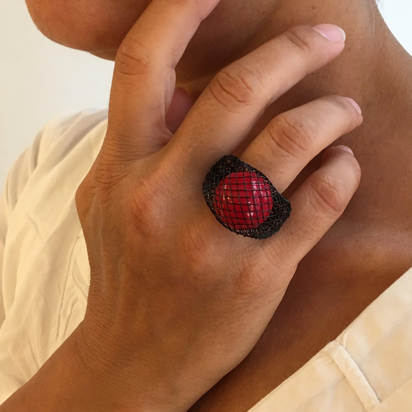 Falsi Gioielli- Anello Ring/ Red