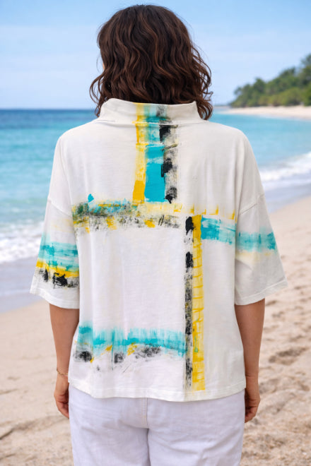 Alvarez Designs- Oceania Hand-Painted Top