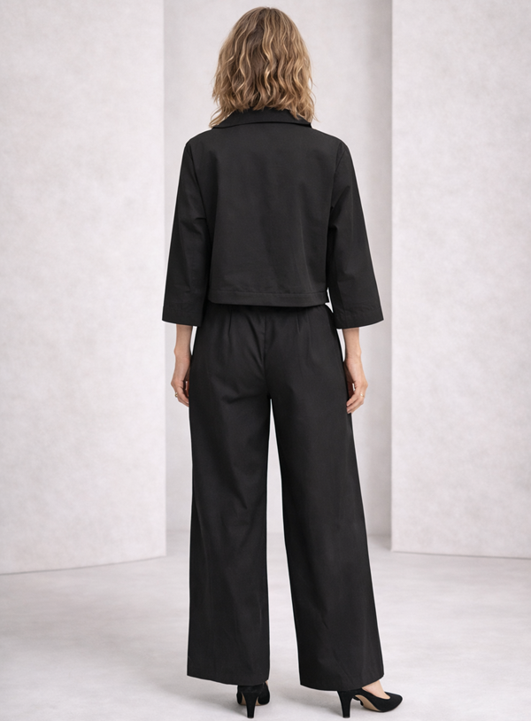 Narenee Designs- Midnight Gesture Crop Shirt/ Jacket