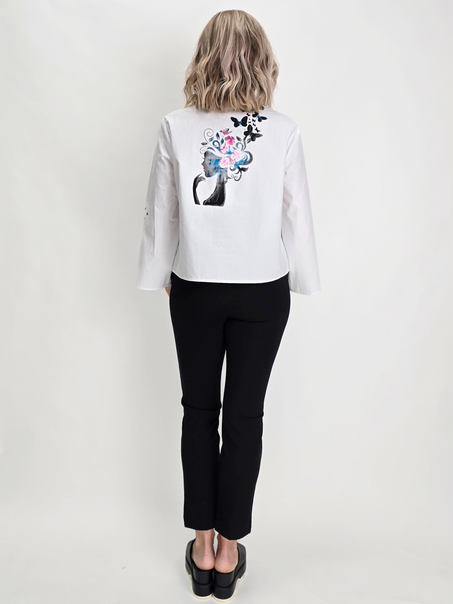 Narenee Designs-Hand Painted White Shirt