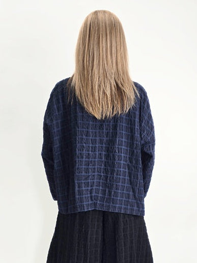 Eleven Stitch- Indigo Cowl Neck Top