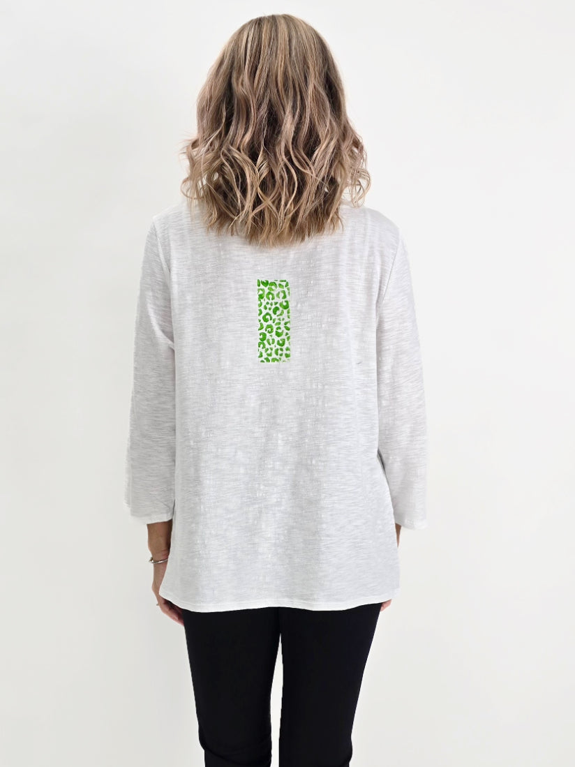 Narenee Designs- L/S White Painted Top