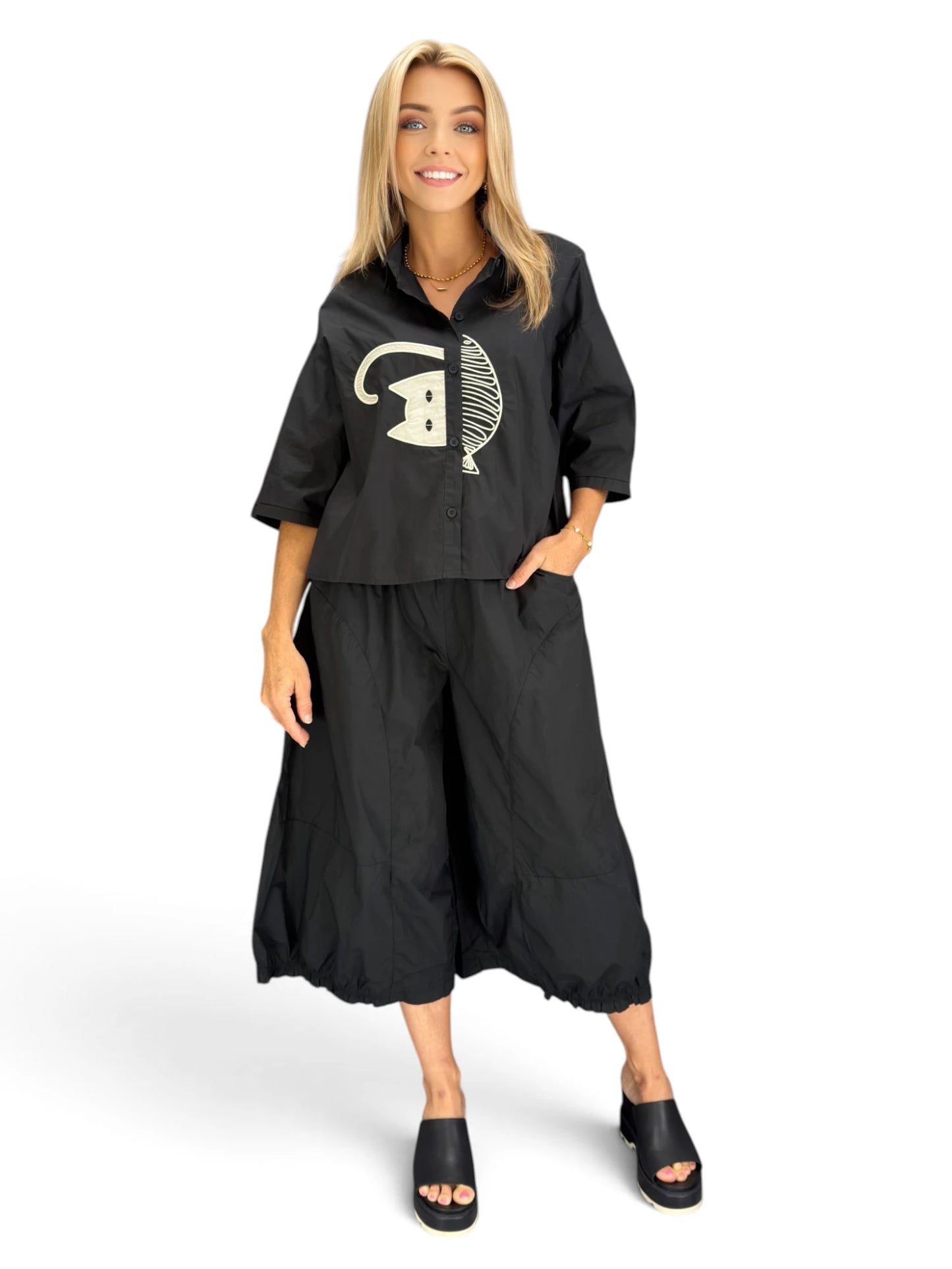 BELLA BLUE - Cotton Lantern Pant