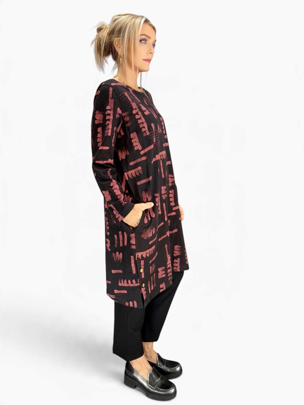 Handwork of India - Sujata Batik Print Jersey Tunic Dress