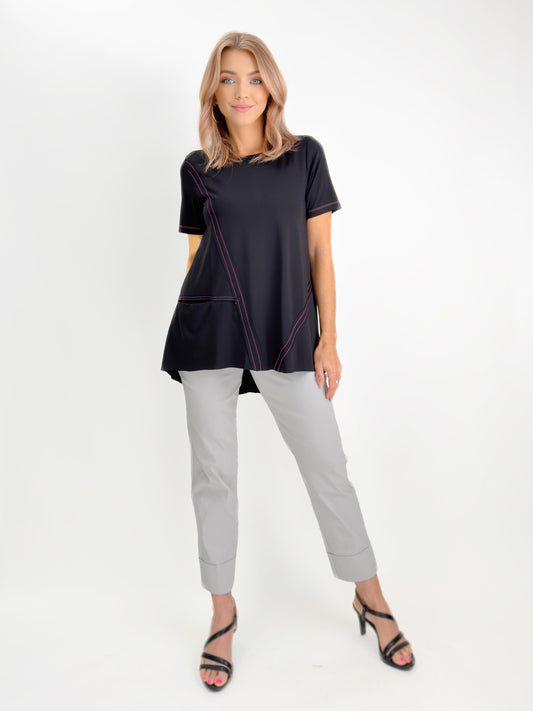 Ozai N Ku- Ponte Stitch Pocket Tee