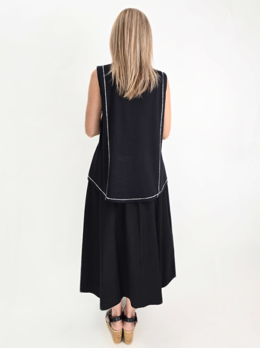 Ozai N Ku- Pleated Contrast Top