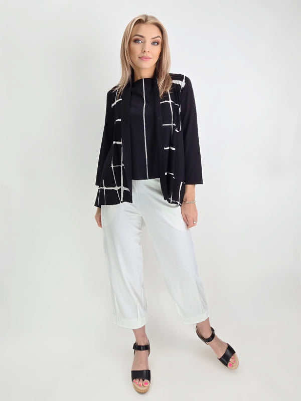 Ozai N Ku- Ivory Pull-on Pants