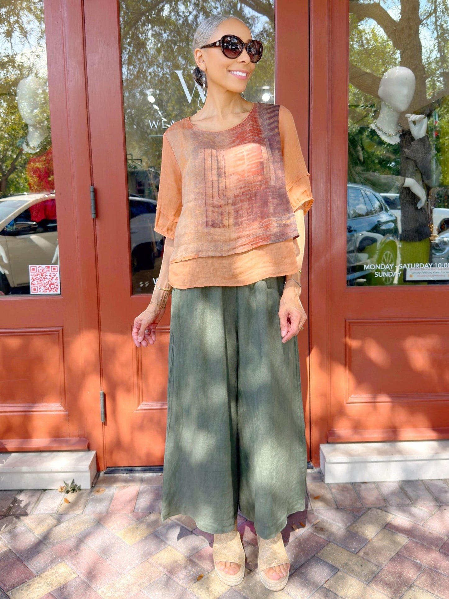 Mia Collection- Linen Layered Top