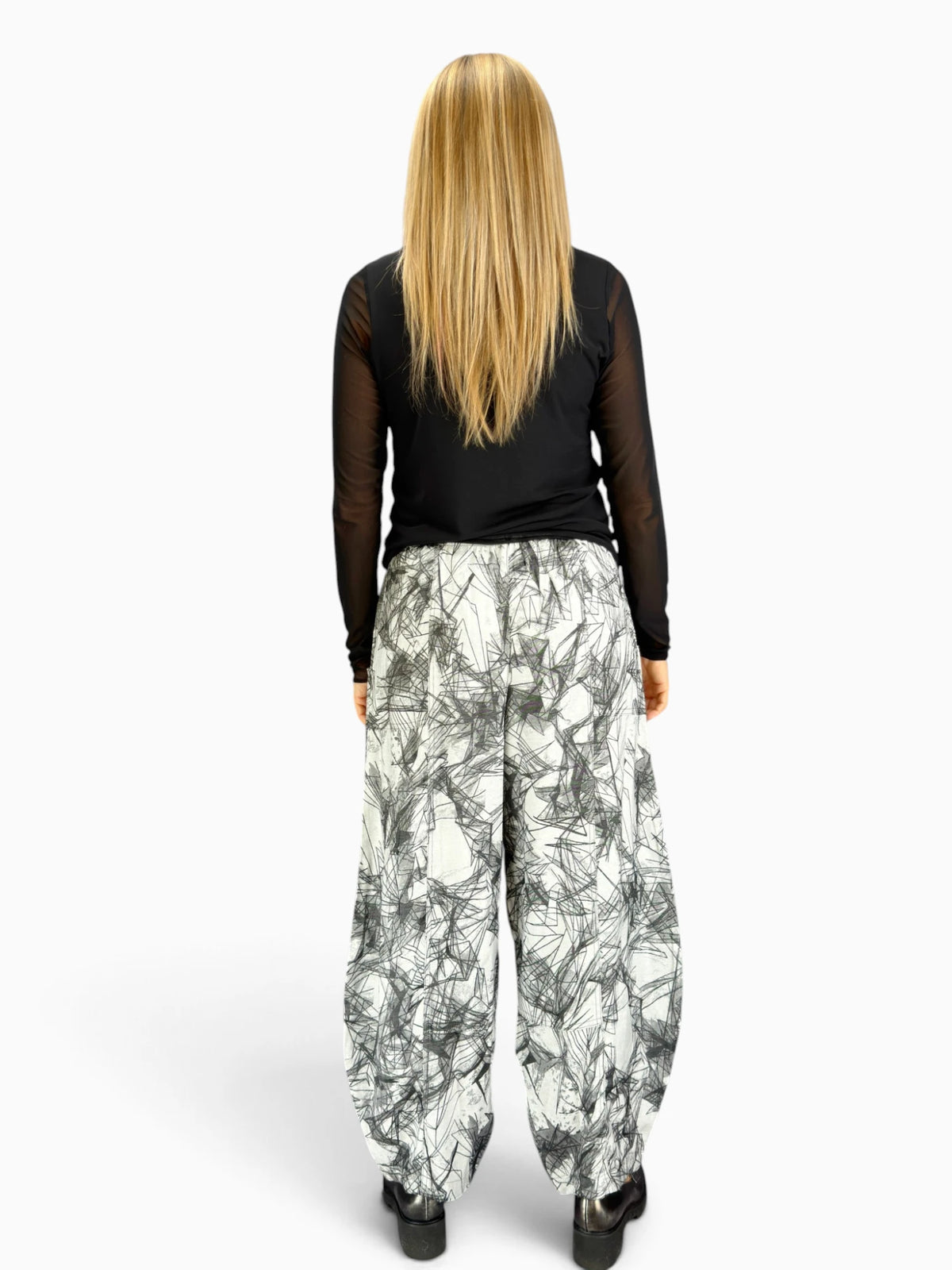Dress to Kill- Puzzle Pant/ Black Silver Abstract