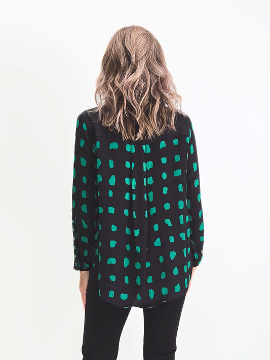 Lemon Grass- Button Down Blouse/Green