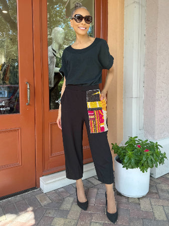 Narenee Designs- Patchwork Pocket Cropped Pants