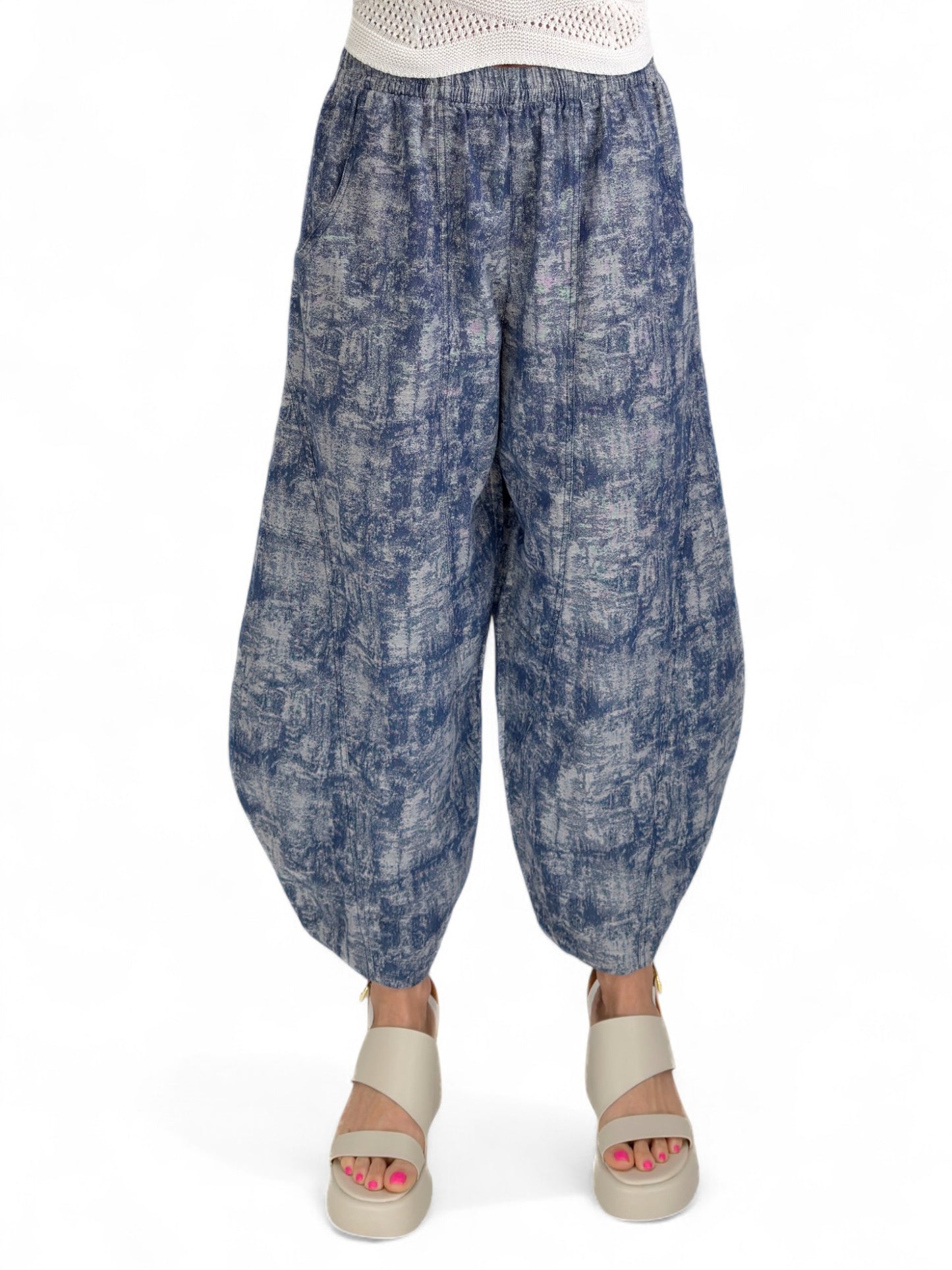Dress to Kill- Puzzle Pant/ Blue Abstract