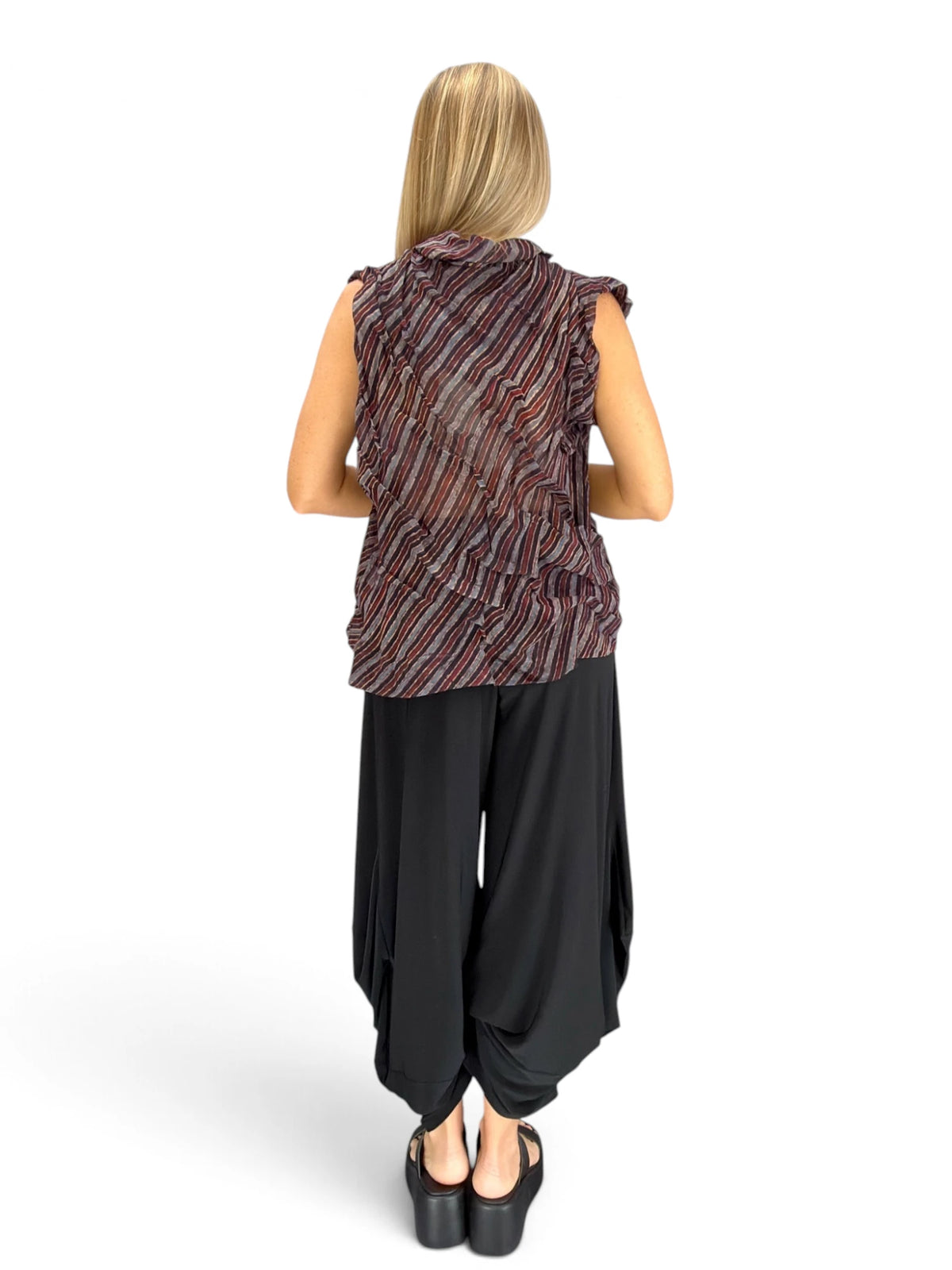 Mieko Mintz- AJRAKH Square Wavy Tuck Shell Top