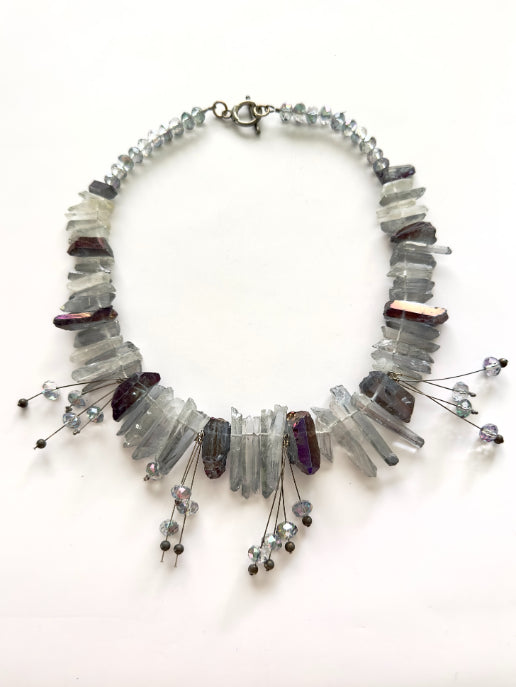Ellen Ellis Jewelry- Quartz & Crystal Spray Necklace