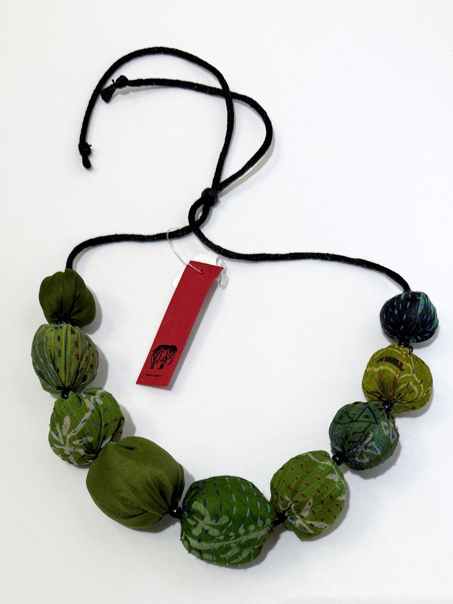 Mieko Mintz- VINTAGE SILK KANTHA NUTS SHORT NECKLACE