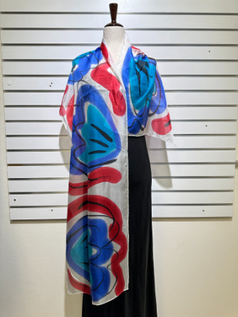 Makanuda-Leaf silk scarf