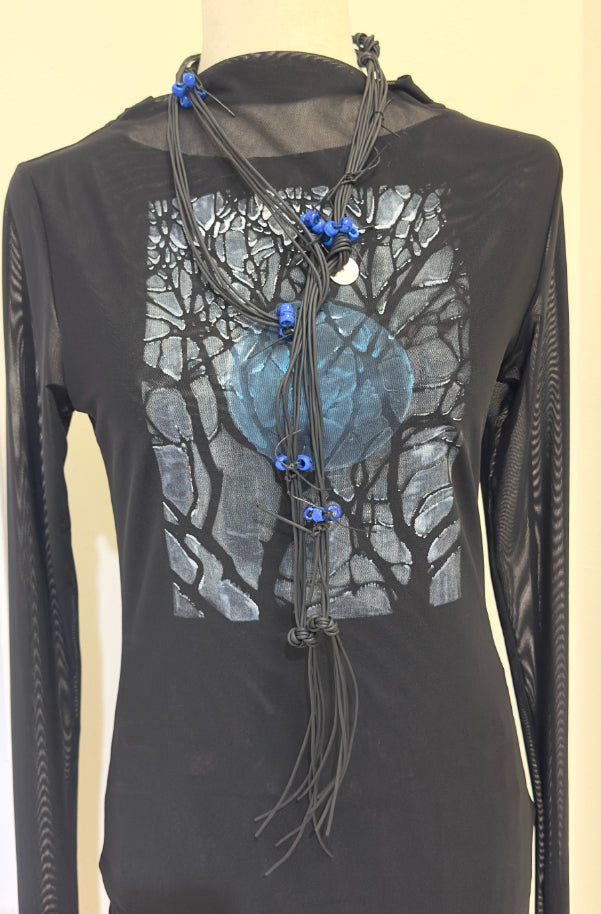 Alvarez Designs- Long Blue Beads Necklace