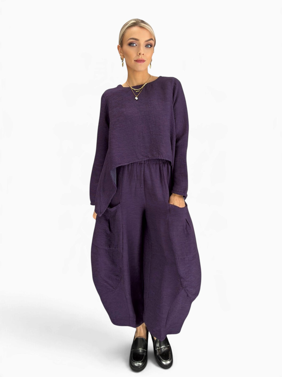 Eleven Stitch- Double Pockets Pant/ Eggplant