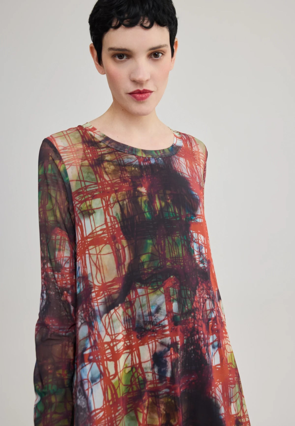LUUKAA- AURORE Print Mesh Dress
