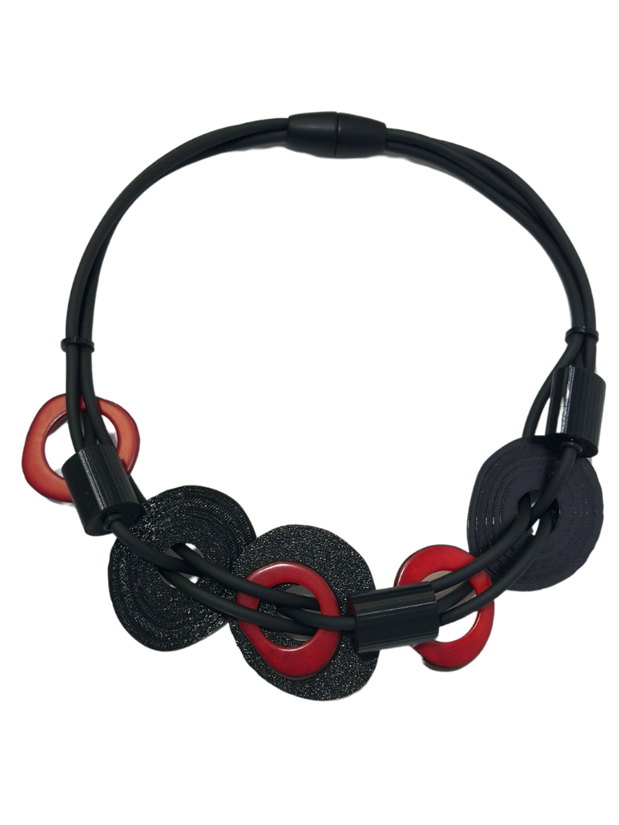 Samuel Coraux - Modern Art Necklace/Red