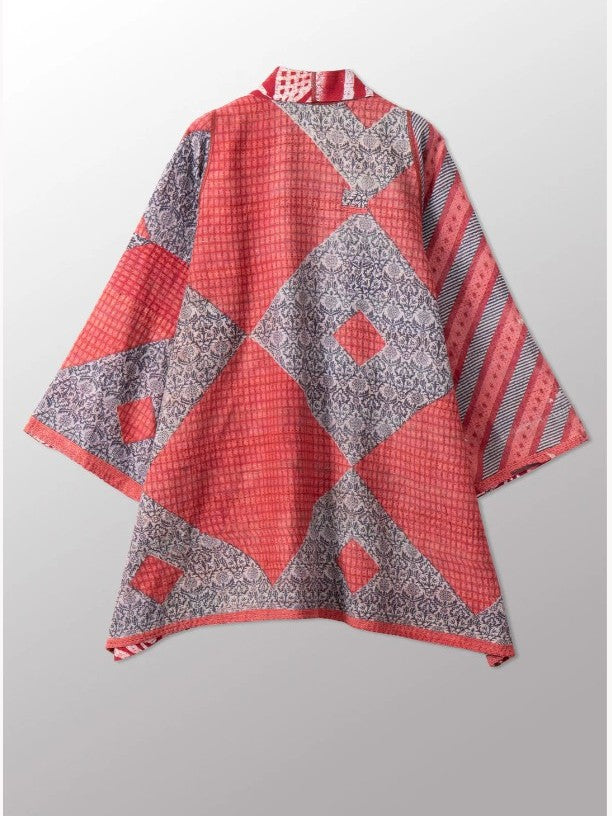 Mieko Mintz- Vintage Cotton Kantha A-Line Jacket