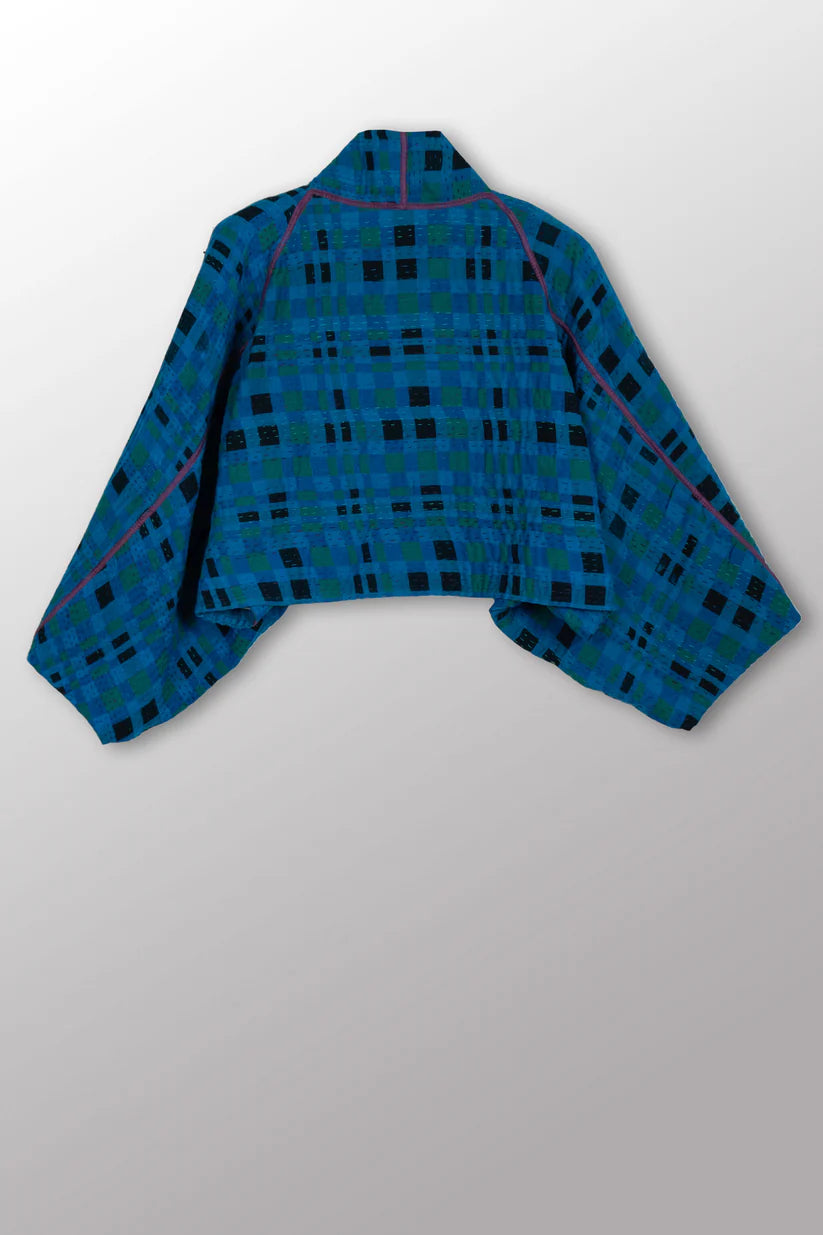 Mieko Mintz- Cotton Overdye Kantha Puff SLV. Shrug