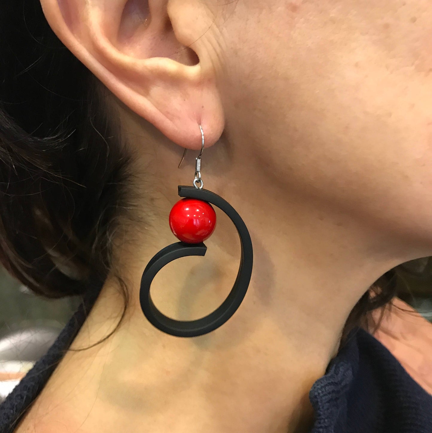 Samuel Coraux - Thinker Earrings/ Black Red