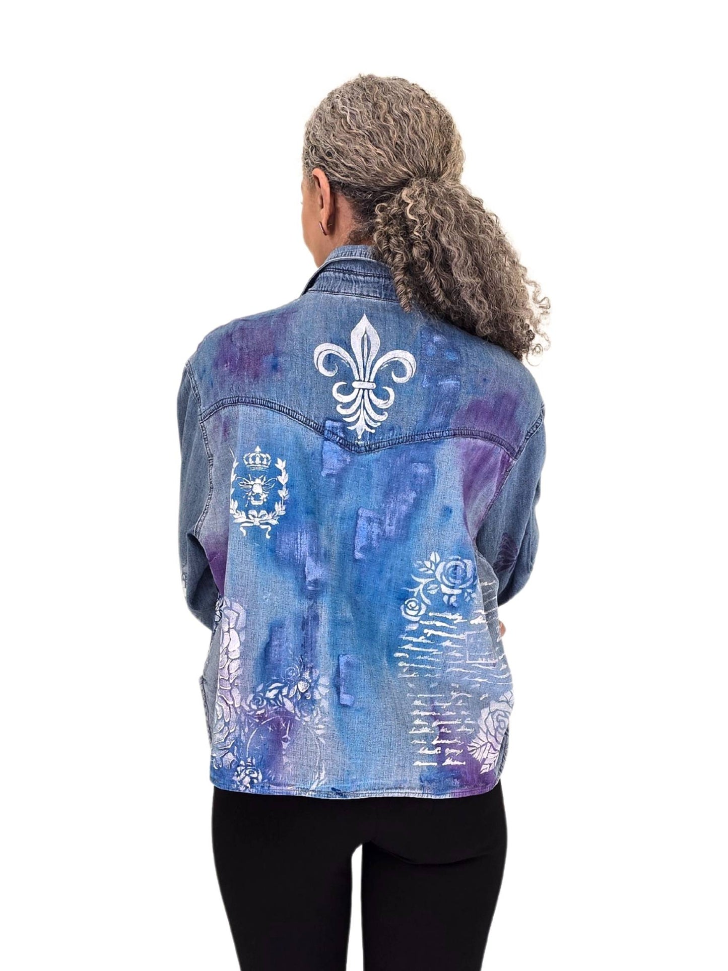 Narenee Designs- Denim Shirt with Hand Painted Designs