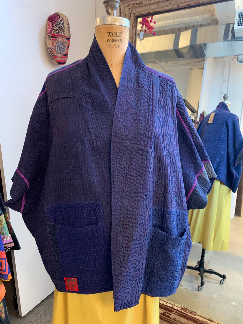 Mieko Mintz- JAIPUR PATCH KANTHA MINI PONCHO