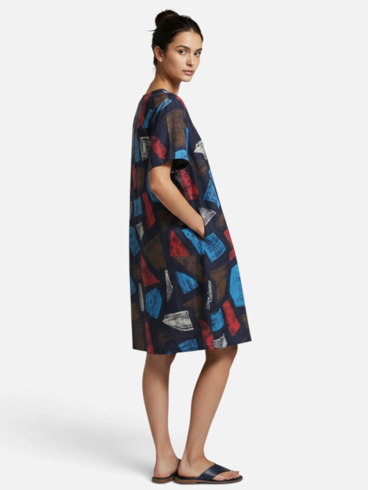 Bella Blue - Abstract Print Cotton Dress