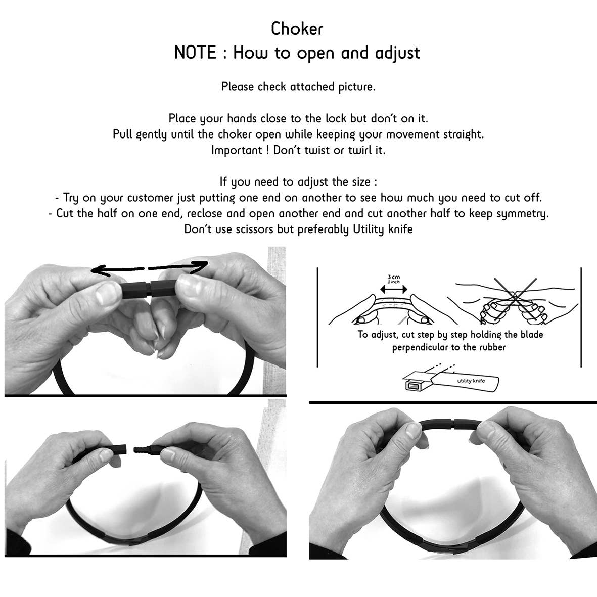 ALEX+SVET - PAOLA BW rubber necklace BLACK&WHITE line