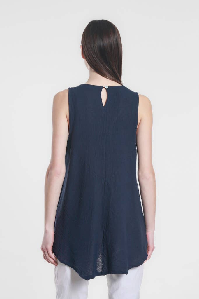 TINA Stephens Italy- Lexa Lin-Co Tunic Tank Jeans Enzyme
