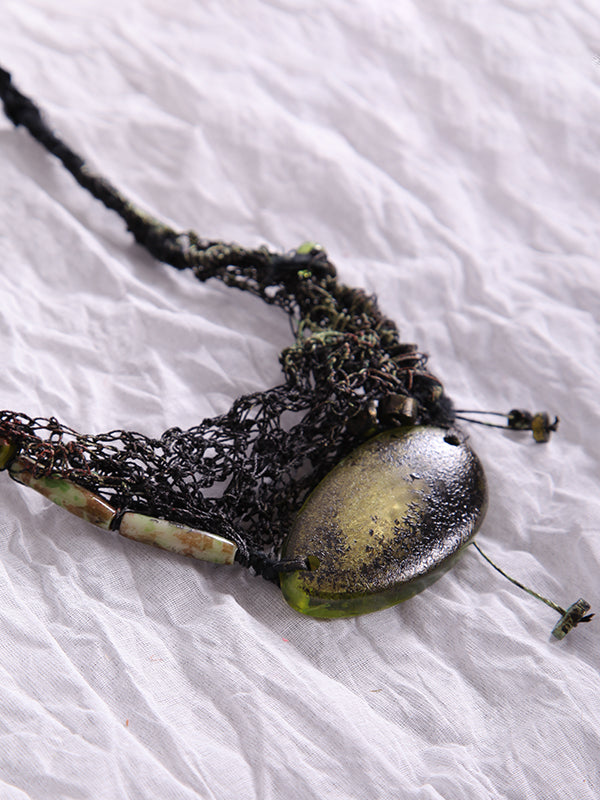 Tatiana Palnitska- Hand-Knitted Fiber Necklace