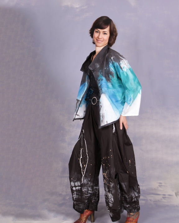 Tatiana Palnitska- ND17/ Black w White Hand Paint Pant