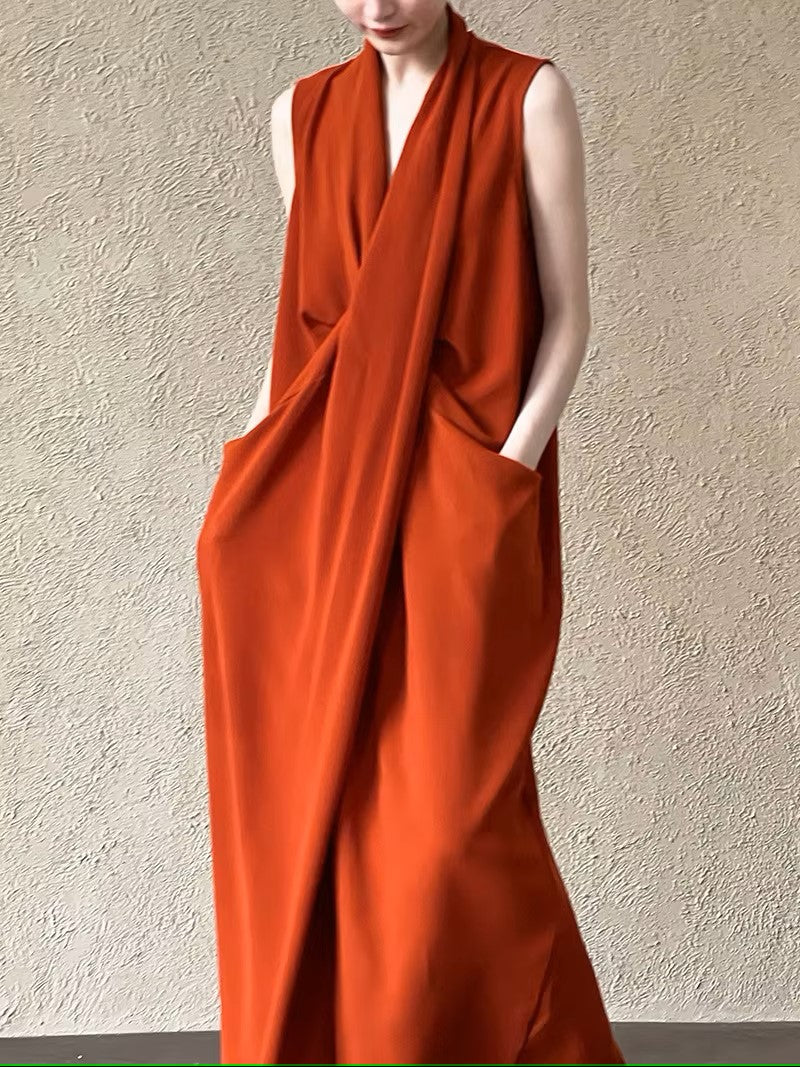 Mia Collection- Paris Dress/ Burnt Orange