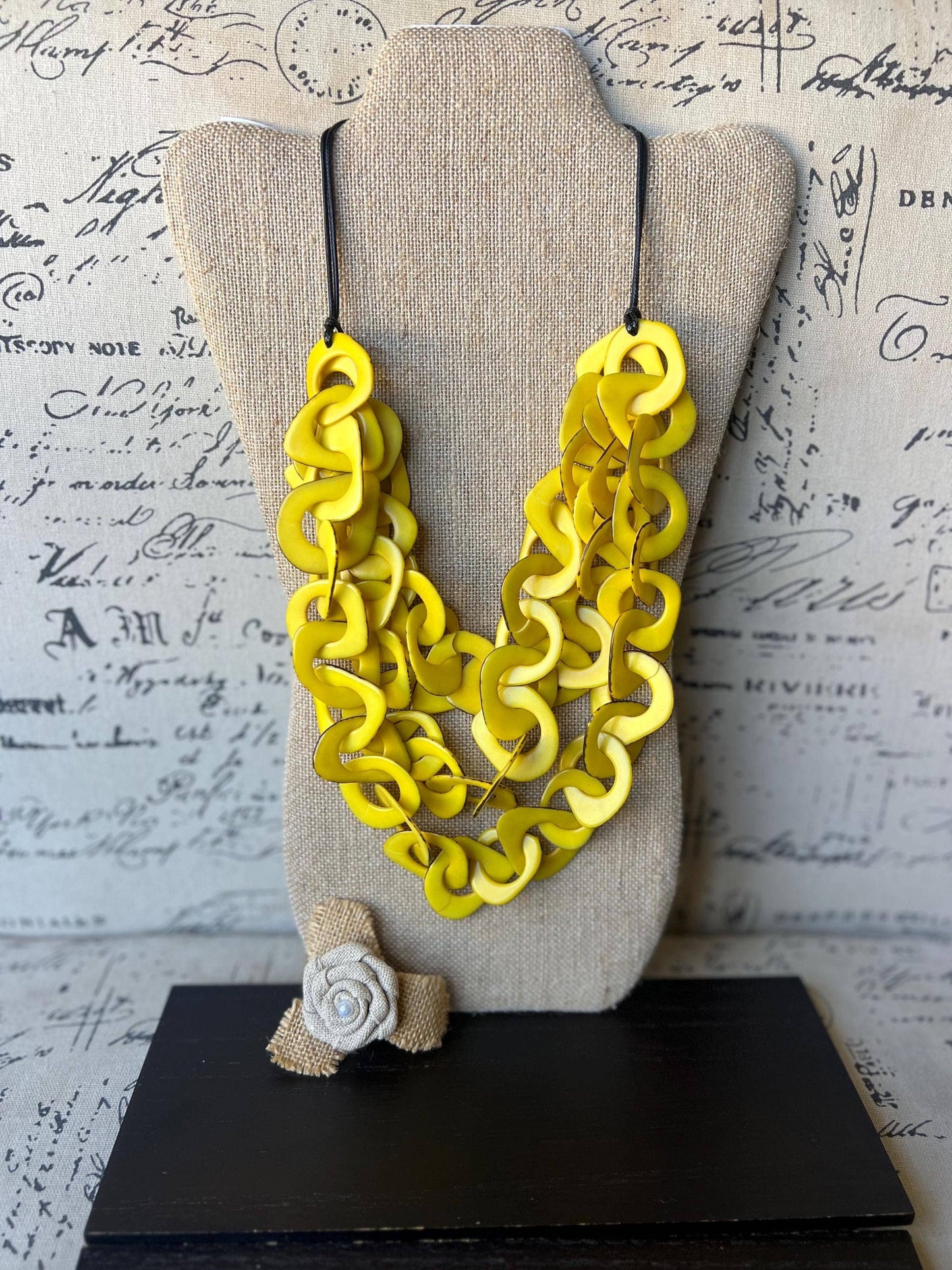 Galapagos Tagua - Yellow Statement Necklace