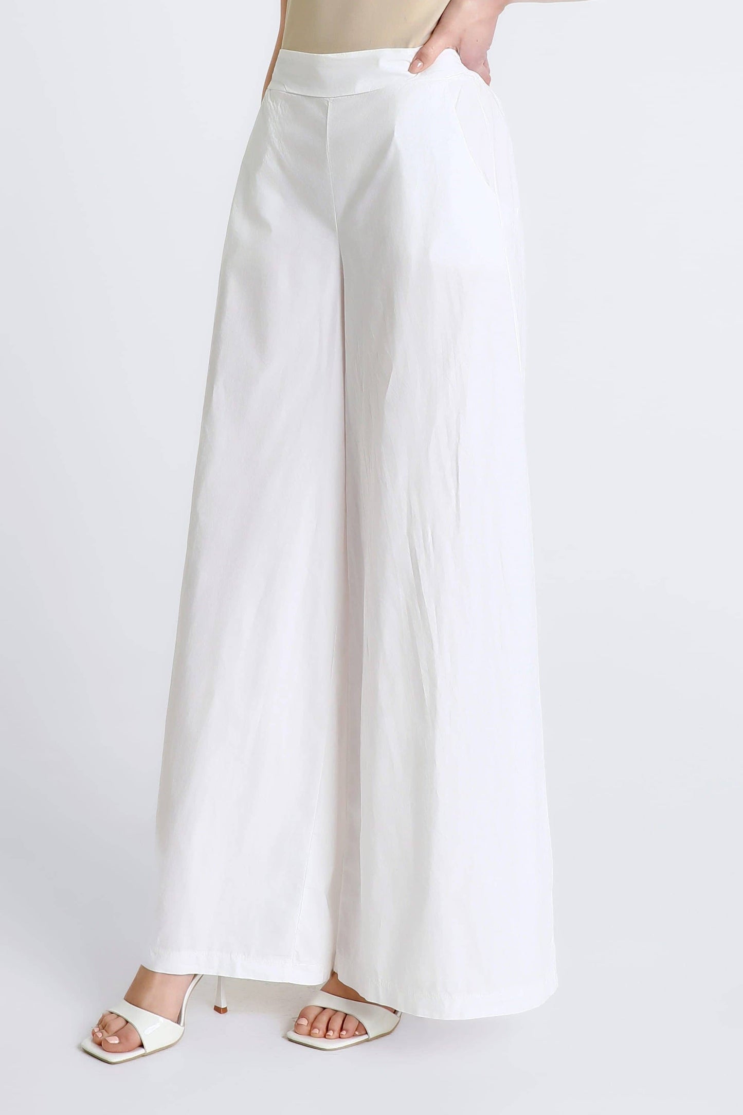 TINA Stephens - Eloise Wide Leg Cotton Poplin Pant