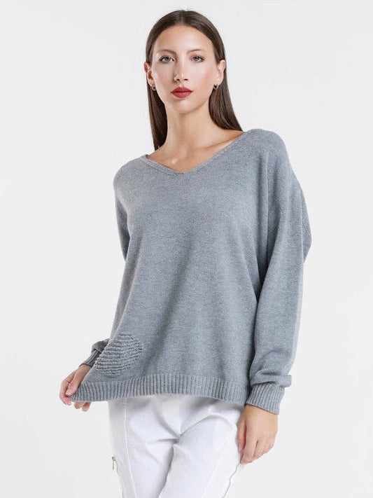 TINA Stephens - Callie Seriously Soft LS V-Neck  Sweater