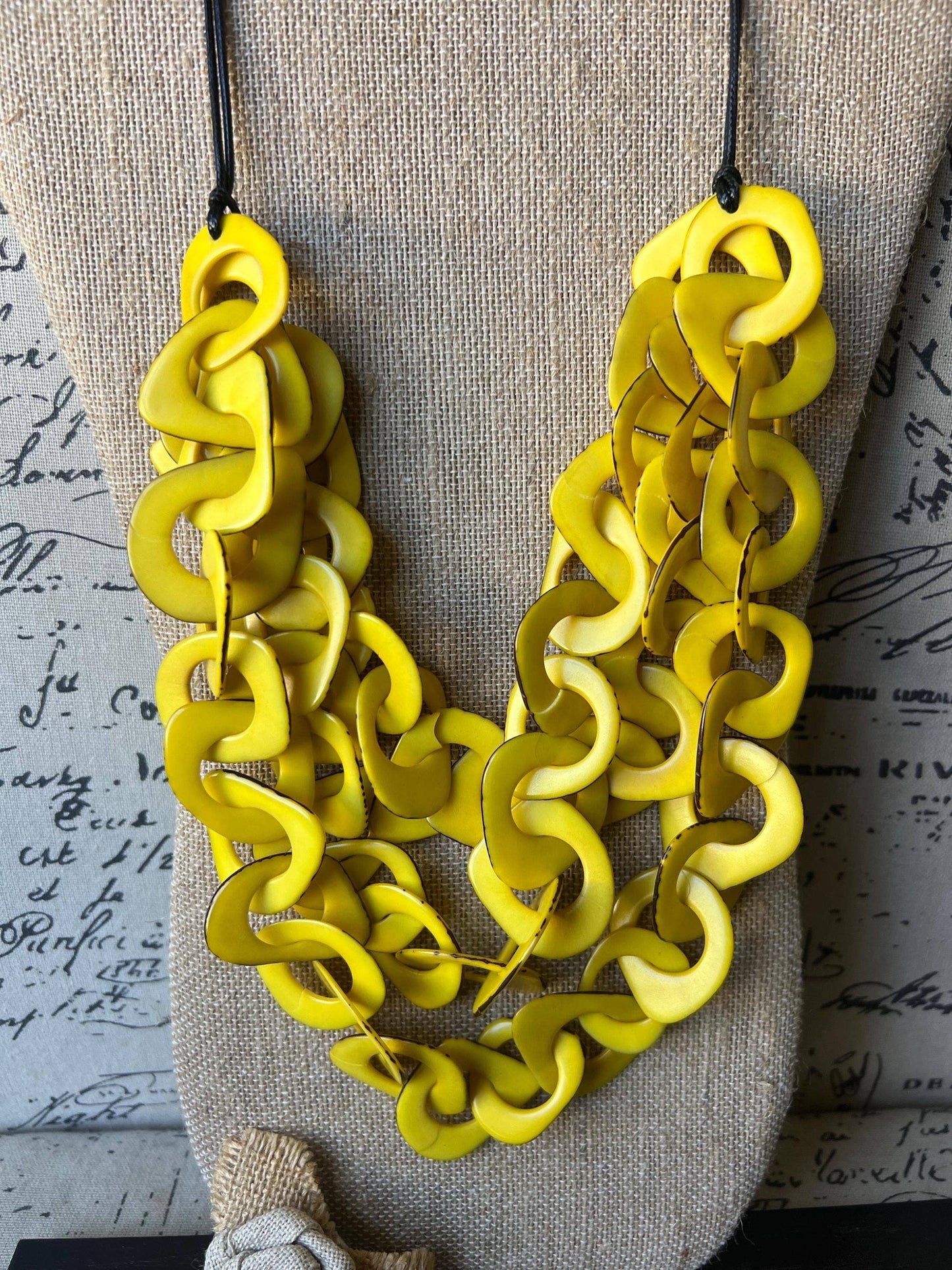 Galapagos Tagua - Yellow Statement Necklace