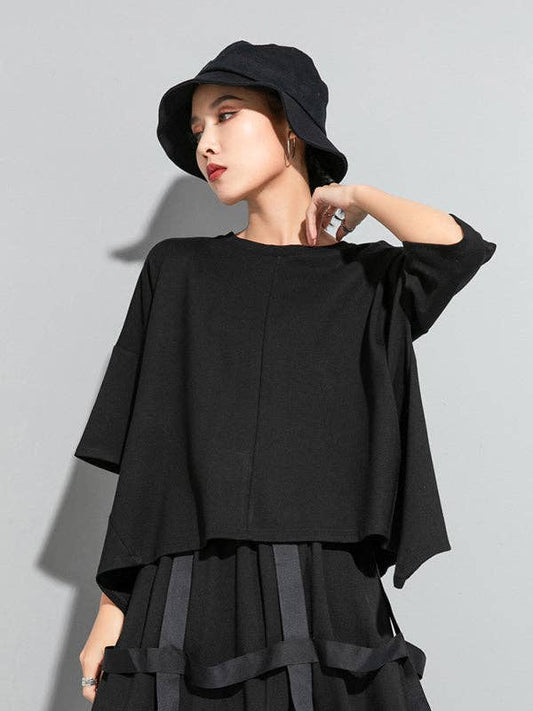 Mia Collection- Edge Zip Boxy Top